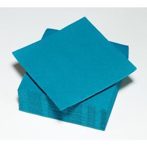 40 serviettes papier Textouch - 38 x 38 cm - Bleu canard