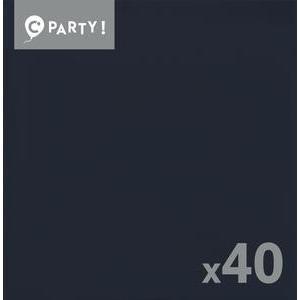 40 serviettes papier Textouch - 38 x 38 cm - Noir