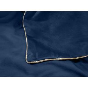 Plaid en velours - 160 x L 220 cm - Bleu marine - K.KOON