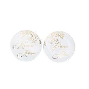 2 badges parrain et marraine - Blanc et or