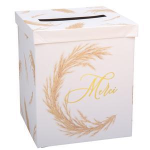 Urne "Merci" pampa - 21 x L 25 cm - Or