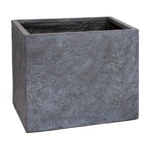 Pot cube en argile - L 34 x H 30 cm - Anthracite