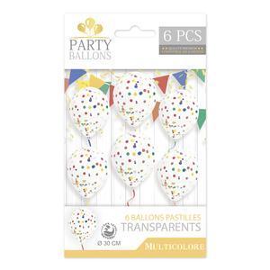 Sachet 6 Ballons Confettis Mul