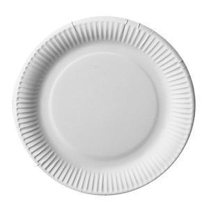 50 assiettes jetables en carton - ø 23 cm - Blanc