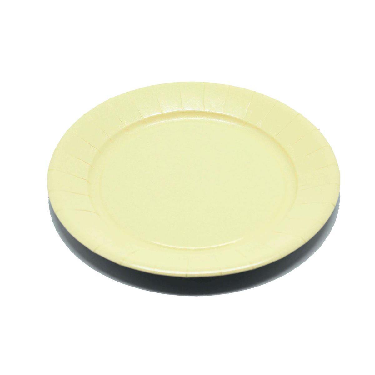 Assiettes - carton - diamètre - 23 cm - Crème
