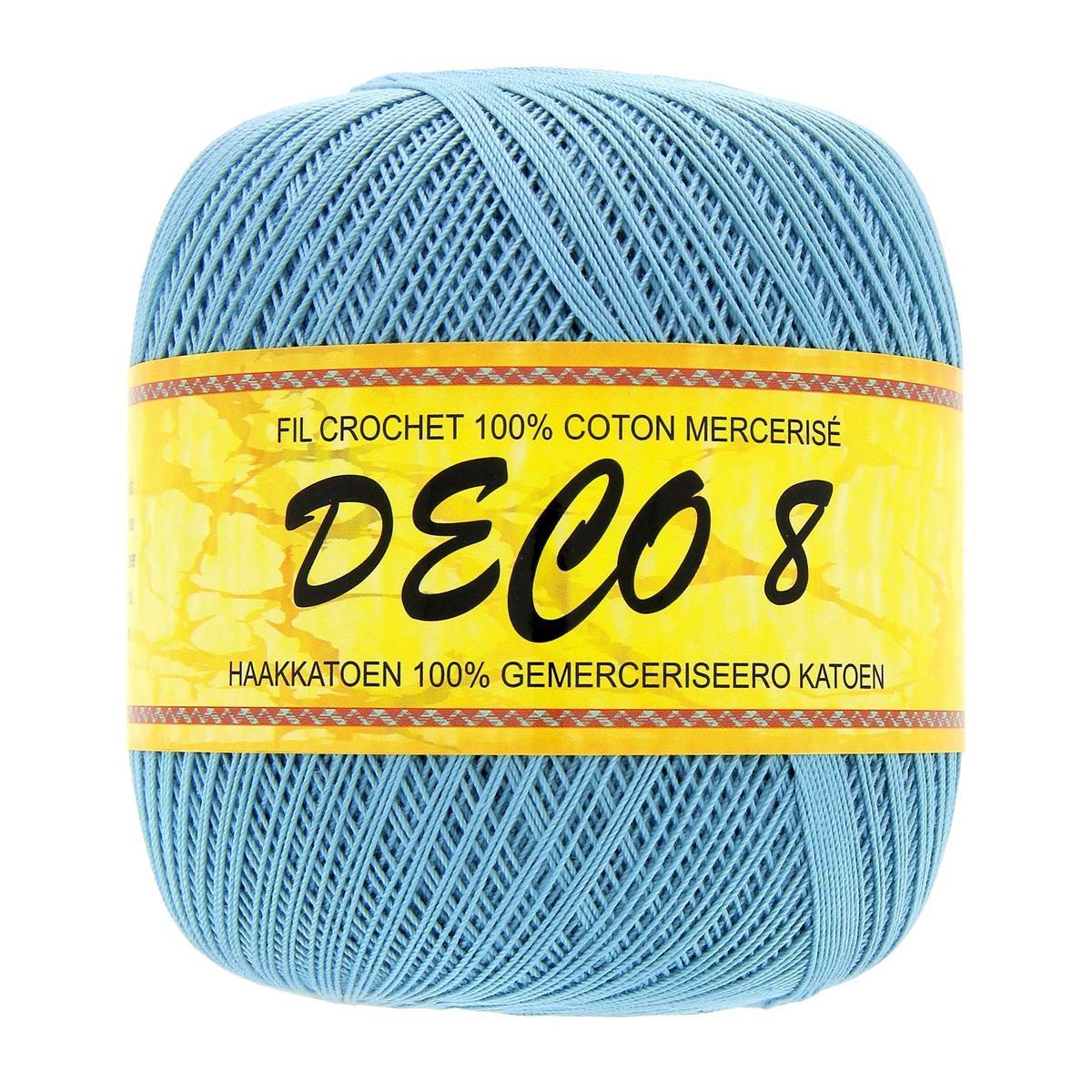 Fil pour crochet - Coton - 100 g - Bleu ciel