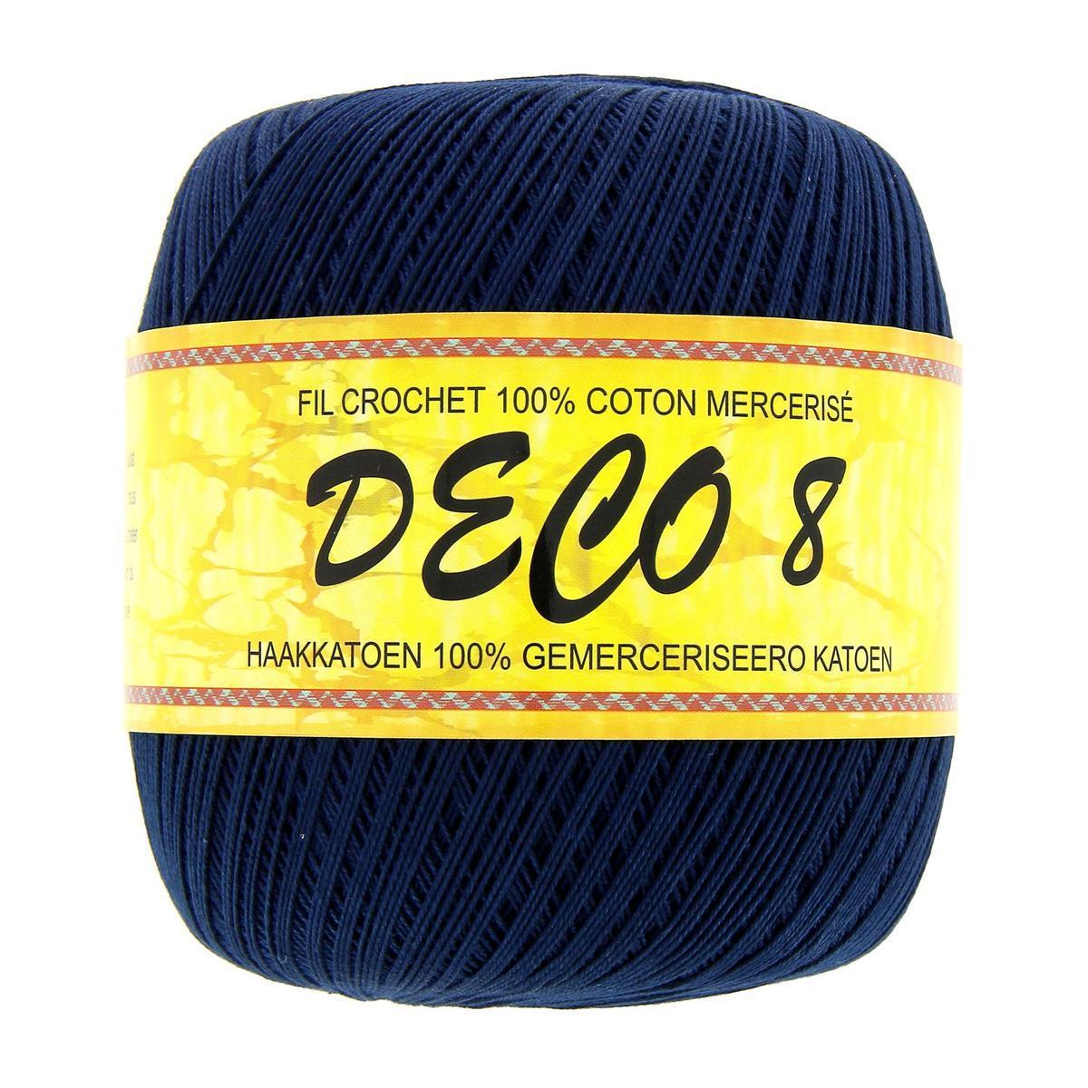 Fil pour crochet - Coton - 100 g - Bleu marine