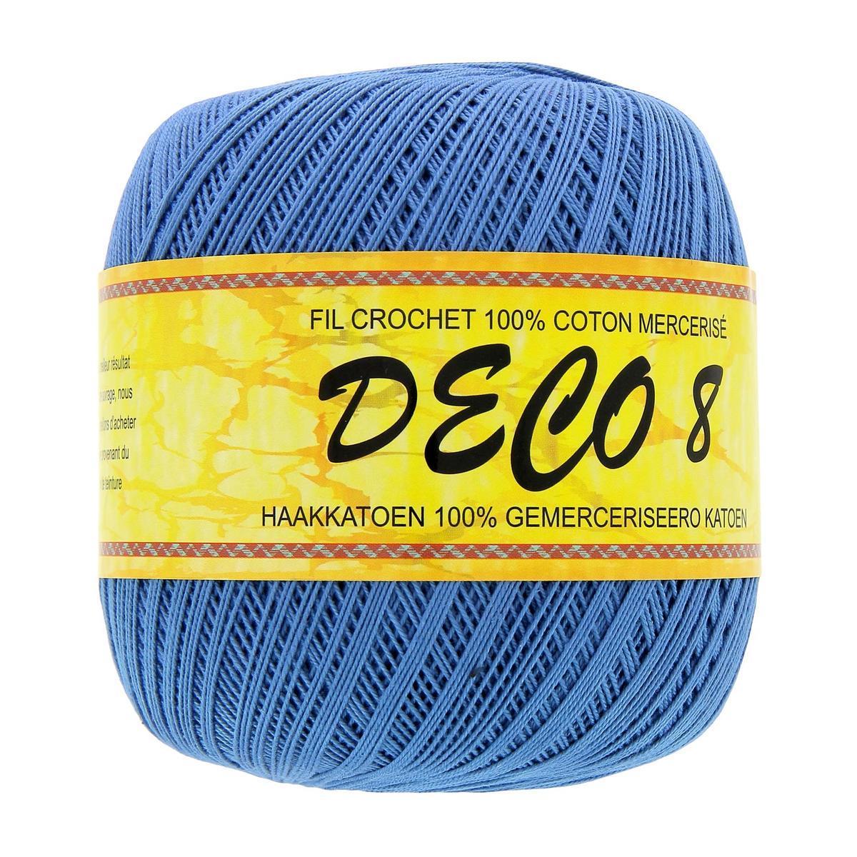 Fil pour crochet - Coton - 100 g - Bleu France