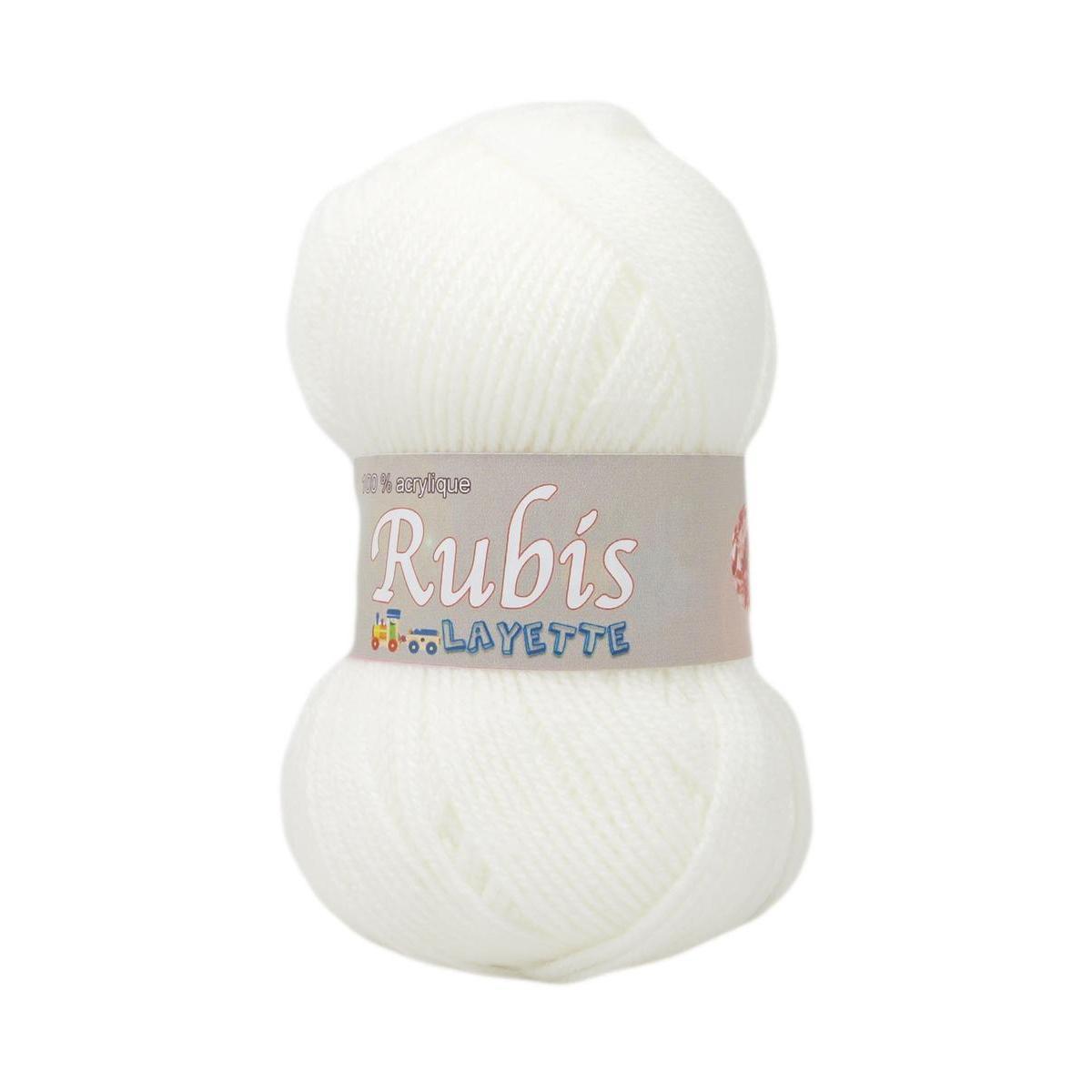 2 pelotes Rubis layette - 50 g - Différents coloris - Blanc