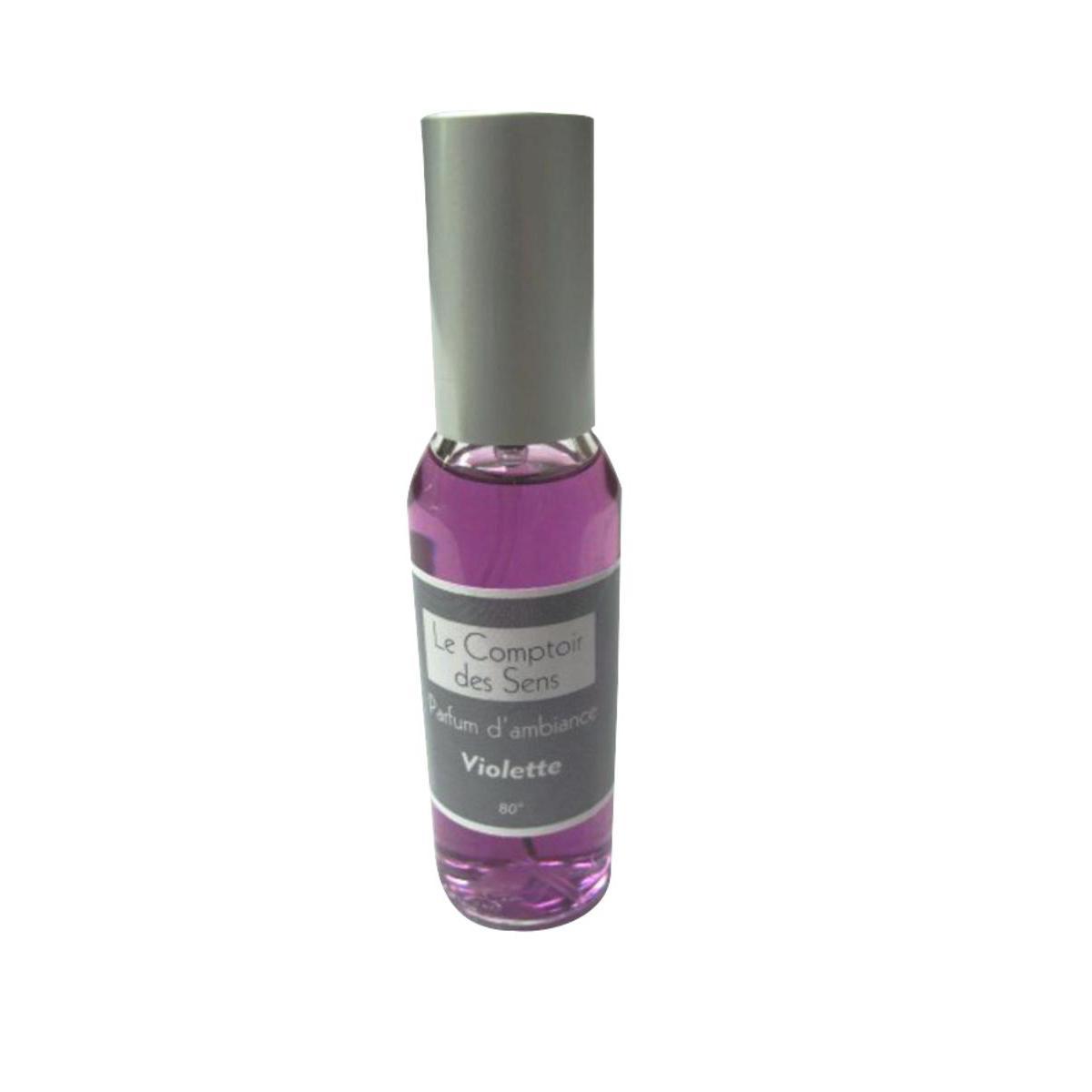 Parfum d'ambiance violette - Verre soluté - D 3 x 12 cm - 30 ml - Violet