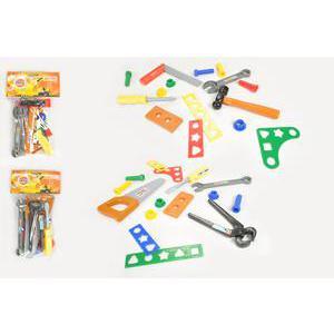 Outils + accessoires en plastique - 15 x 28 x 5 cm - Multicolore