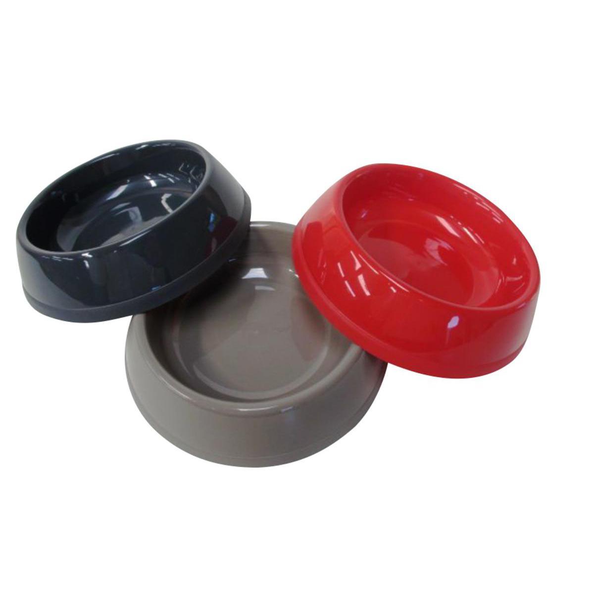 Gamelle chat - Plastique - D 11 cm - 0,2 L - Rouge, noir ou gris