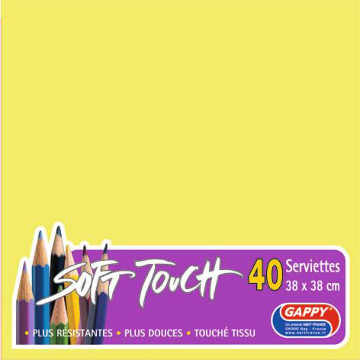 40 serviettes Soft Touch - 38 x 38 cm - Pistache