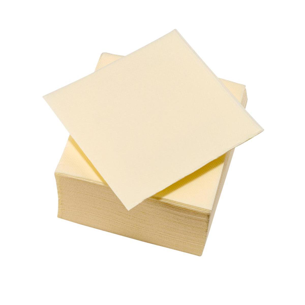 Lot de 40 serviettes - ouate - 25 cm x 25 cm - Beige