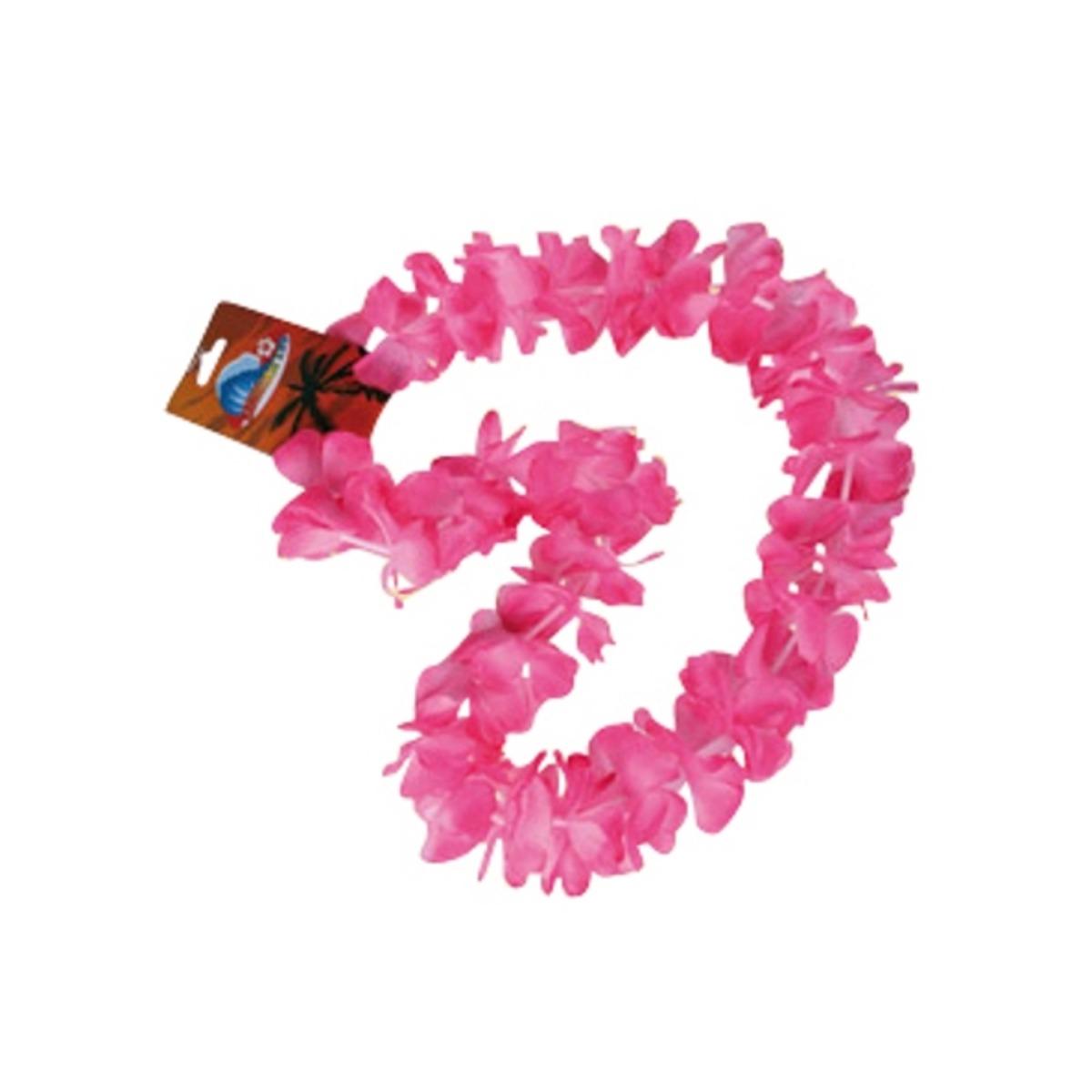 Collier de fleurs Hawaïen de bienvenue - Longueur 55 cm - Rose