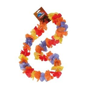 Collier de fleurs Hawaïen de bienvenue - Longueur 55 cm - Orange multicolore