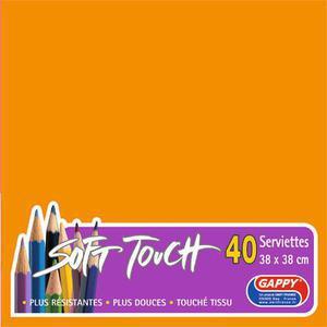 40 serviettes Soft Touch - 38 x 38 cm - Orange