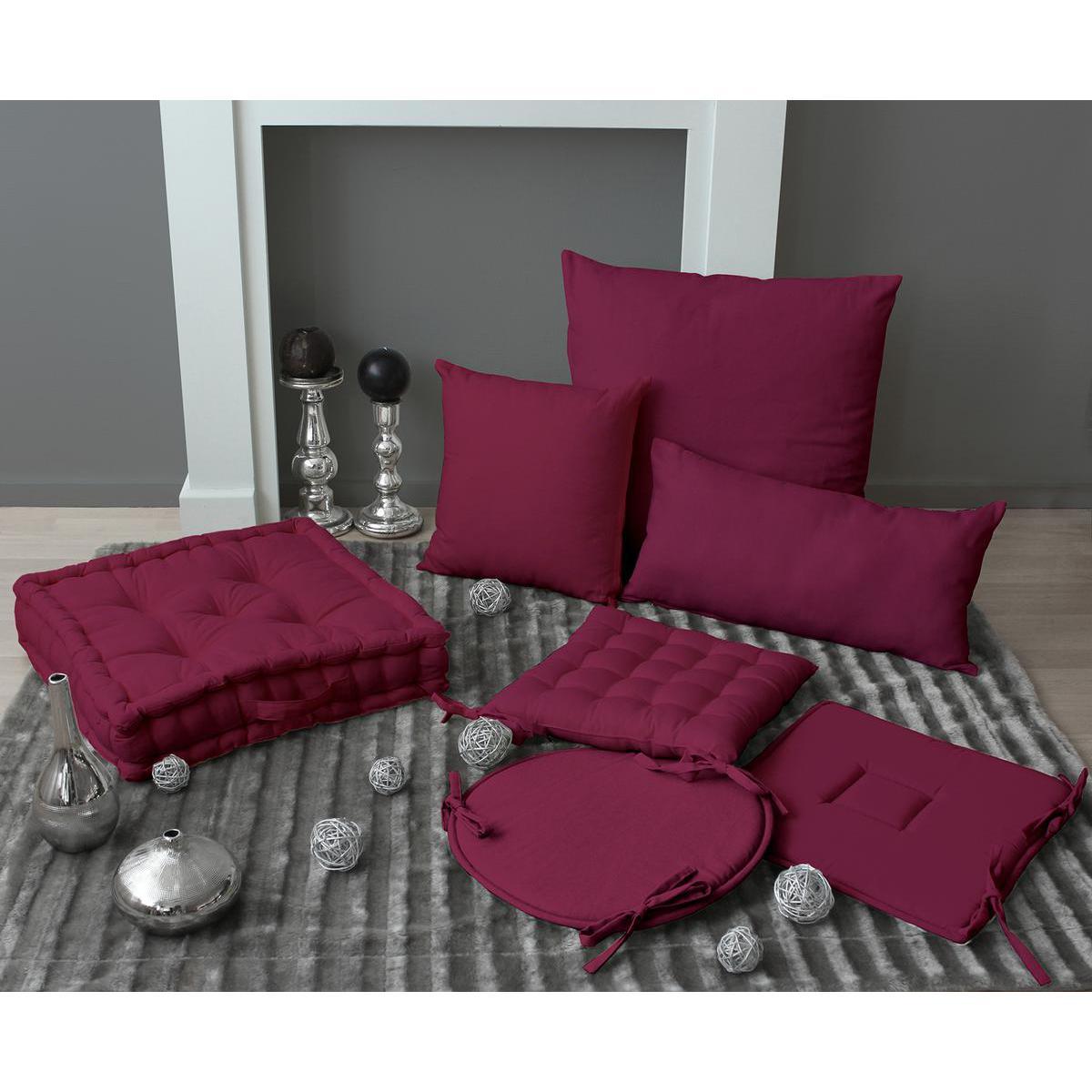 Galette de chaise - 100% coton - 40 x 40 cm - Violet