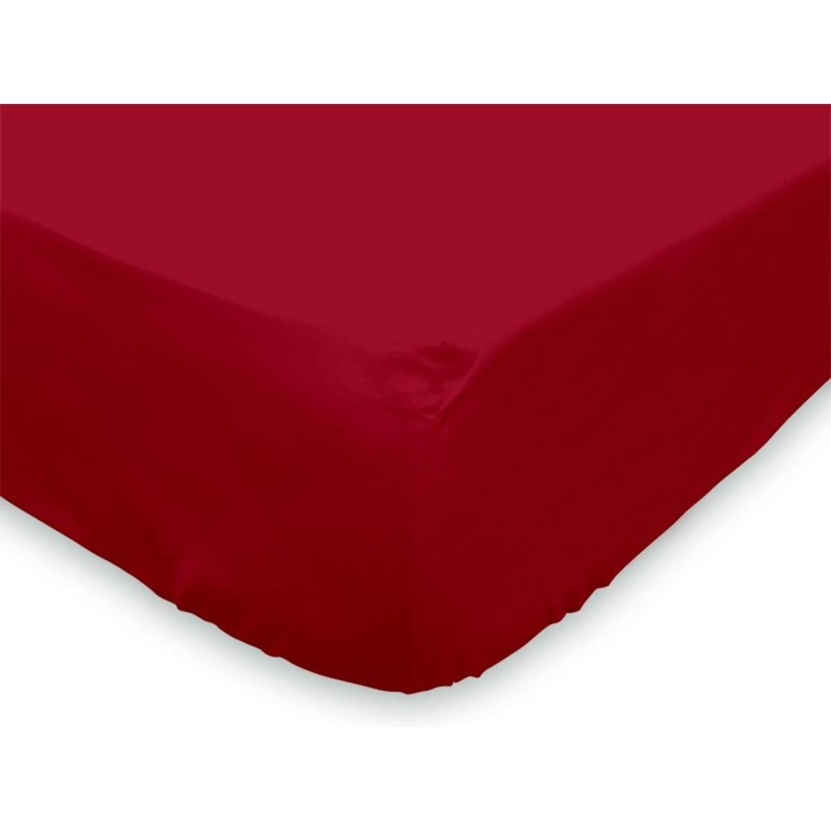 Drap-housse - 160 x 200 cm - Rouge