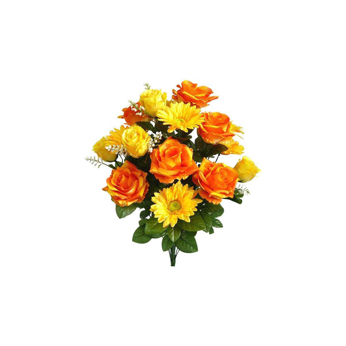 Piquet de 21 roses - polyester - 62 cm - Différents coloris