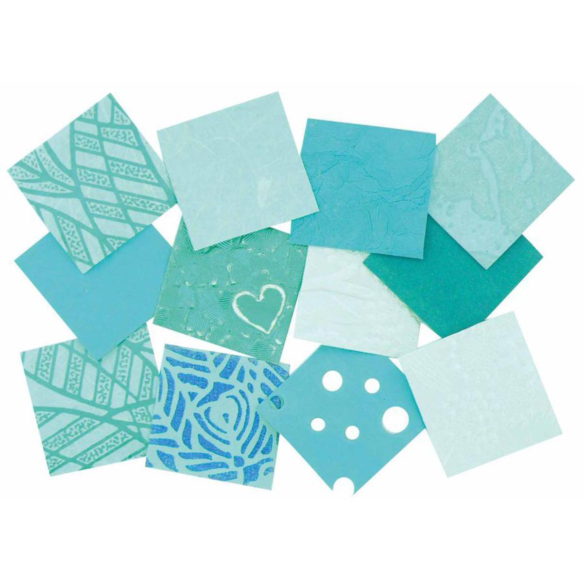 Papier indien mosaïque - 16 x 1,5 x 16,5 cm - Turquoise