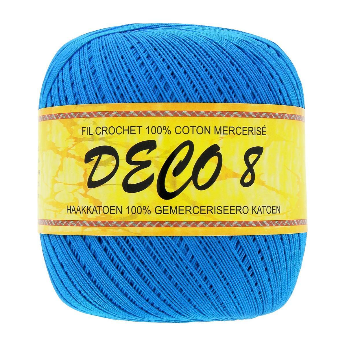 Fil pour crochet - Coton - 100 g - Bleu azur