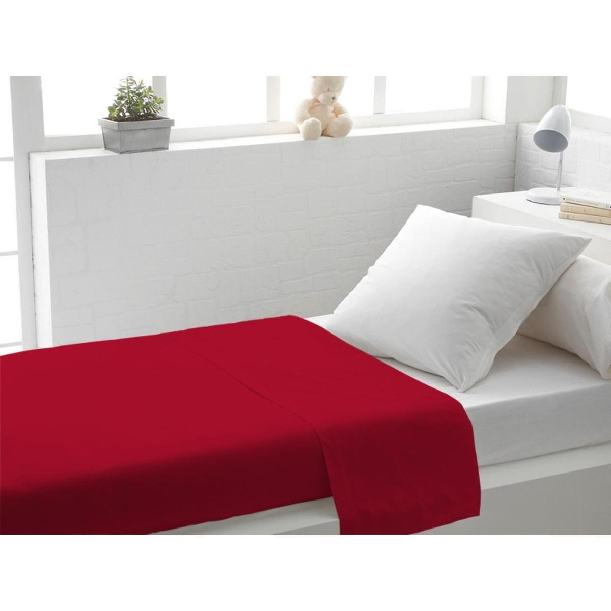 Drap plat - 180 x 290 cm - Rouge