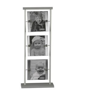 Porte-photos vertical pivotant pour 6 photos - 10 x 24 cm - Gris