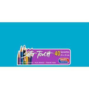 Lot de 40 serviettes Soft Touch Gappy - 25 x 25 cm - Pure Ouate de Cellulose - Bleu Turquoise