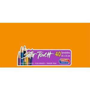 Lot de 40 serviettes Soft Touch Gappy - 25 x 25 cm - Pure Ouate de Cellulose - Orange