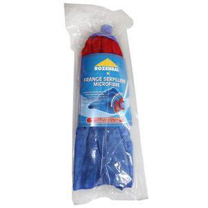 Frange serpillière microfibre - Polyester et polypropylène - 16 x 8 x 46 cm - Bleu et rouge