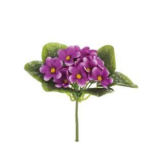 Bouquet de 14 violettes - Polyester - H 19 cm - Différents coloris