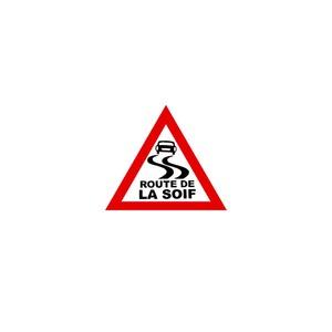 Plaque en métal Route de la soif - 15 cm - Blanc, rouge