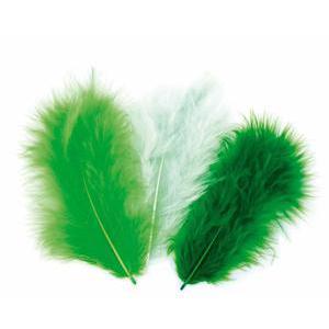 Sachet de 50 plumes - Synthétique - 11,5 x 0,5 x 20 cm - Vert