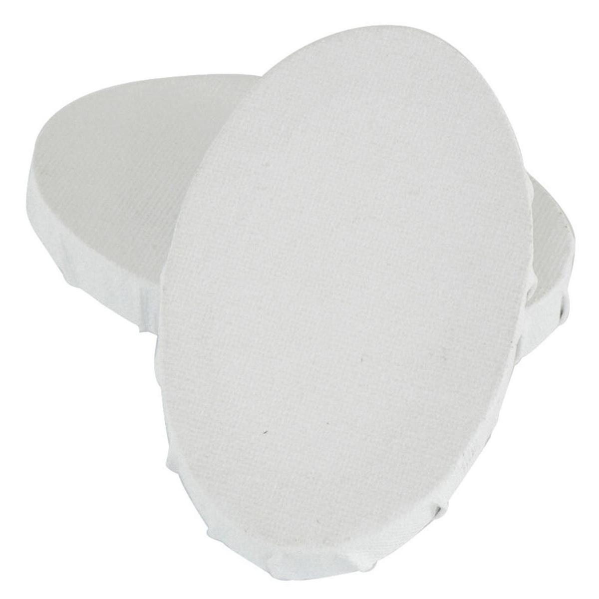 Lot de 2 mini châssis ovales - Coton - 10 x 6 cm - Blanc