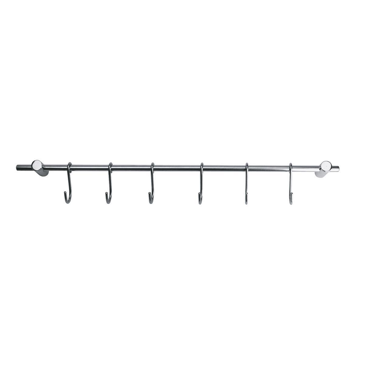 Support ustensiles - Chrome - Longueur 40 cm - Gris