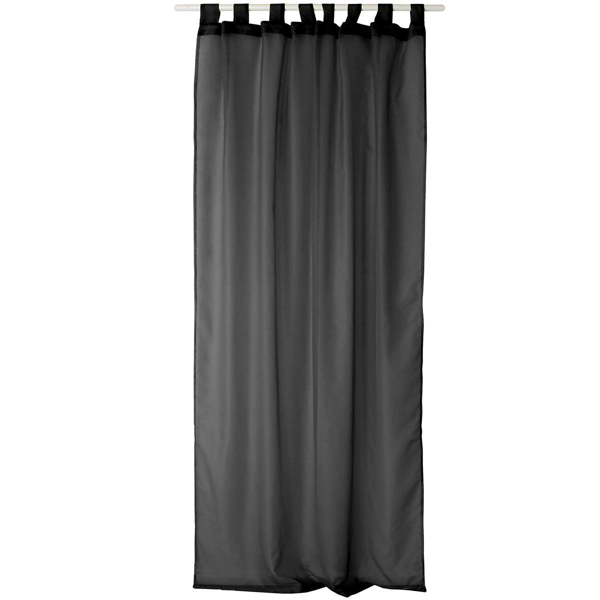 Voilage - 100% polyester - 145 x 240 cm - Noir