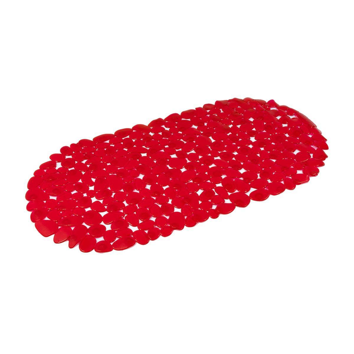 Tapis fond de baignoire galets - L 66.5 x l 34.5 cm - Rouge