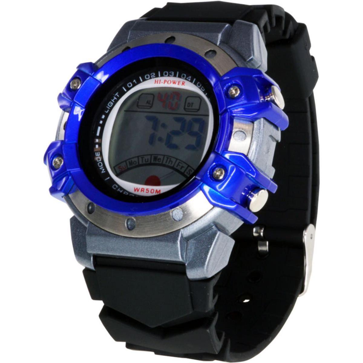 Montre chrono/ alarme - Plastique - 24,5 cm - Différents coloris