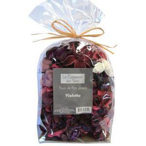 Pot-pourri senteur violettes - Fleurs séchées - 22 x 11 x H 6 cm - Violet