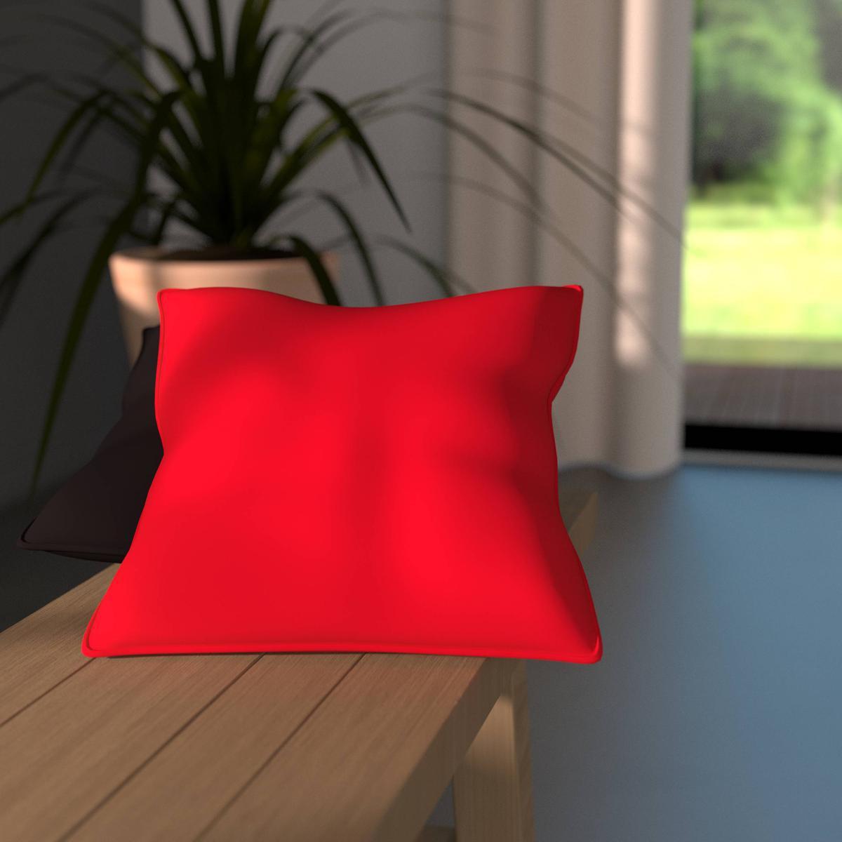 Coussin carré - 100% coton - 60x60cm - Rouge Hermes