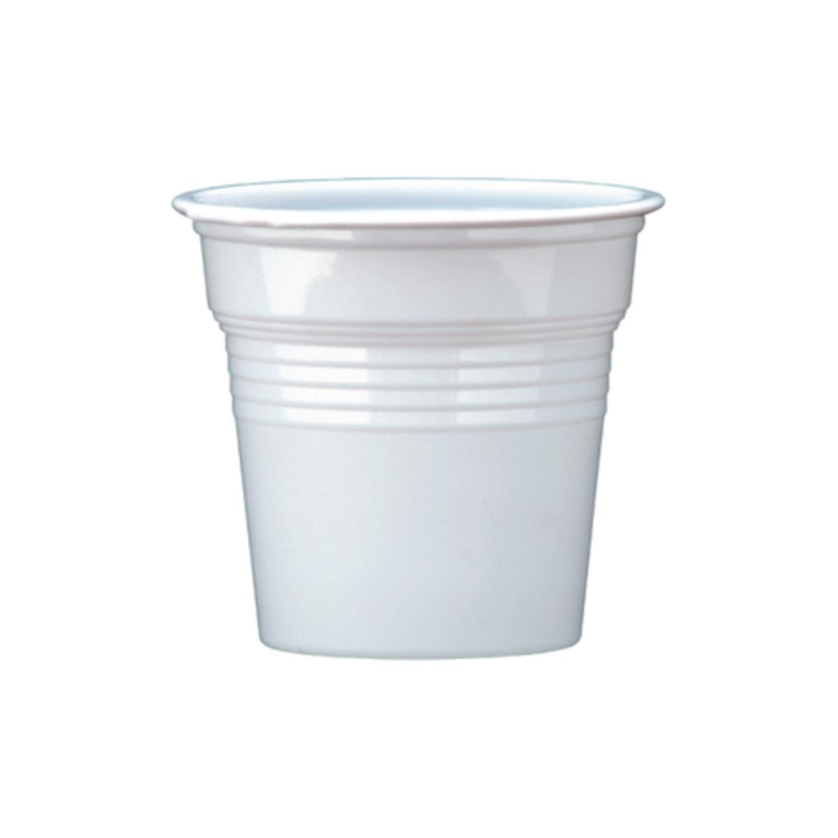 Lot de 50 gobelets en plastique expresso - 8 cl -Polystyrène- Blanc