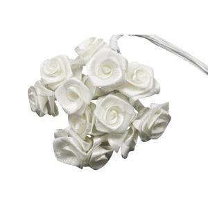 Bouquet de mini rosettes - ø 1,5 cm - Polyester - Blanc
