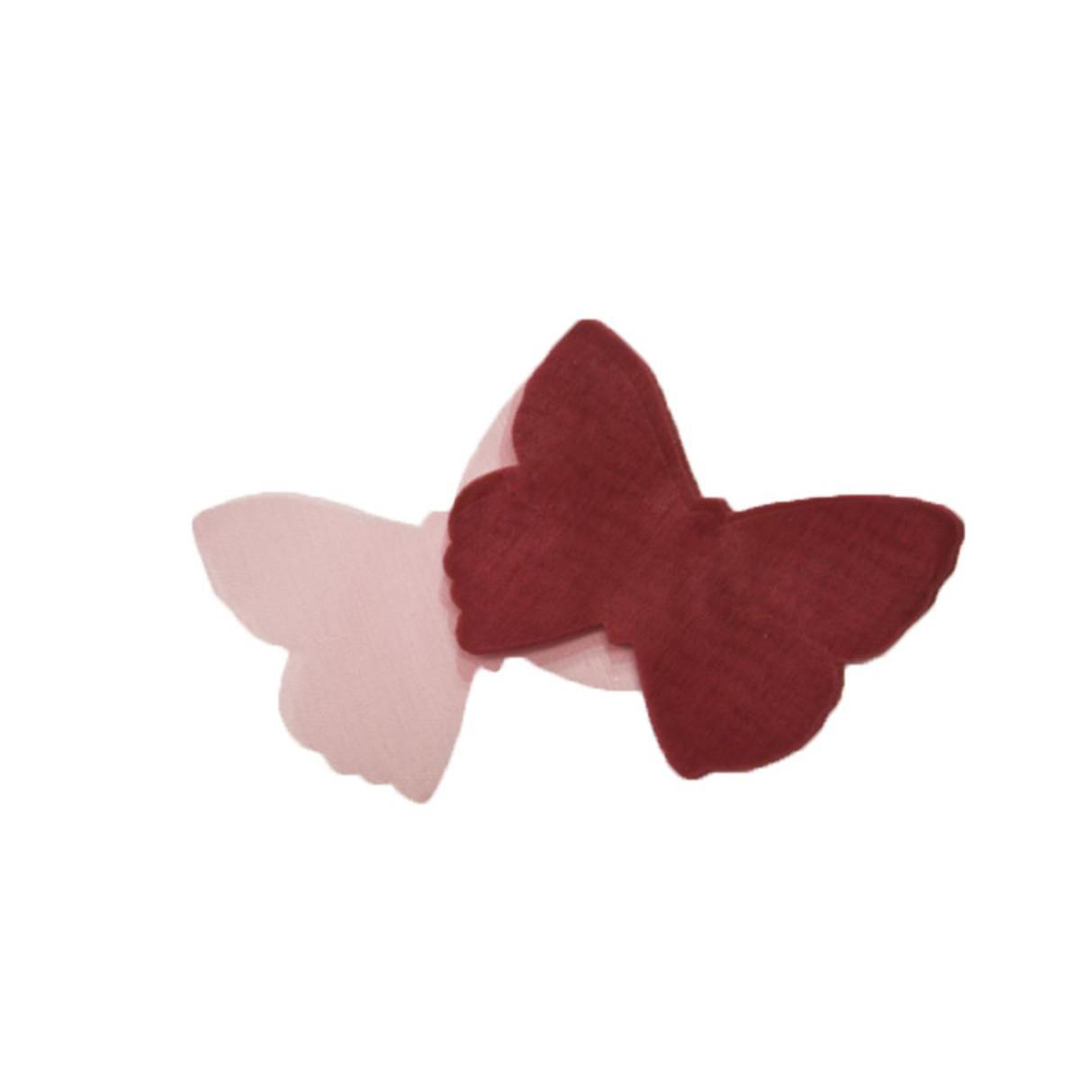 50 Papillons - 10 x 4 cm - Organza - Bordeaux