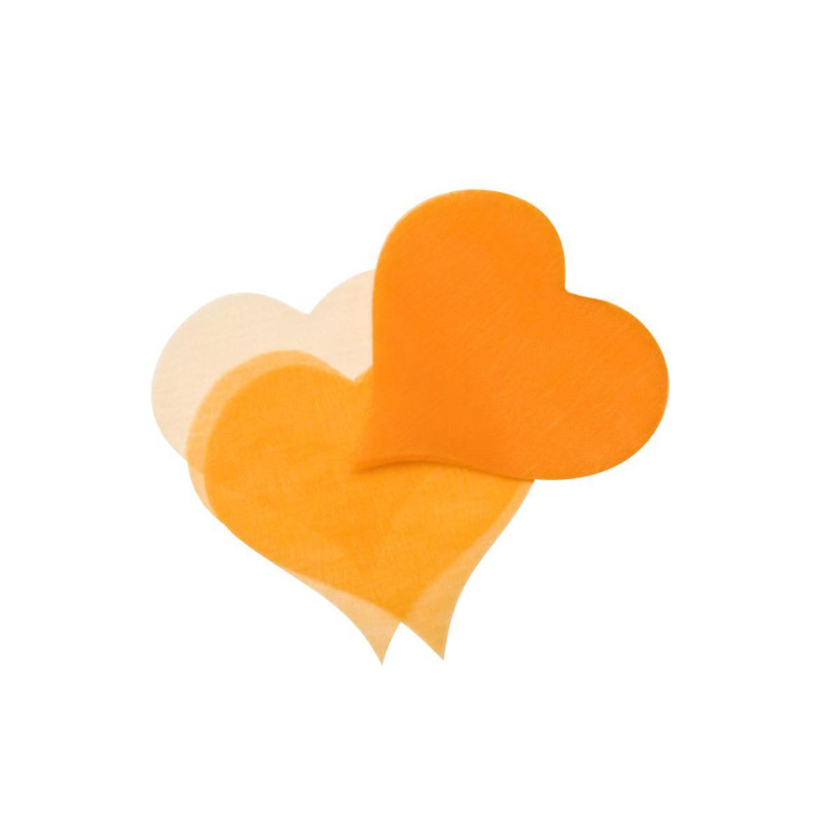 50 cœurs - 8,5 x 8,5 cm - Organza - Orange
