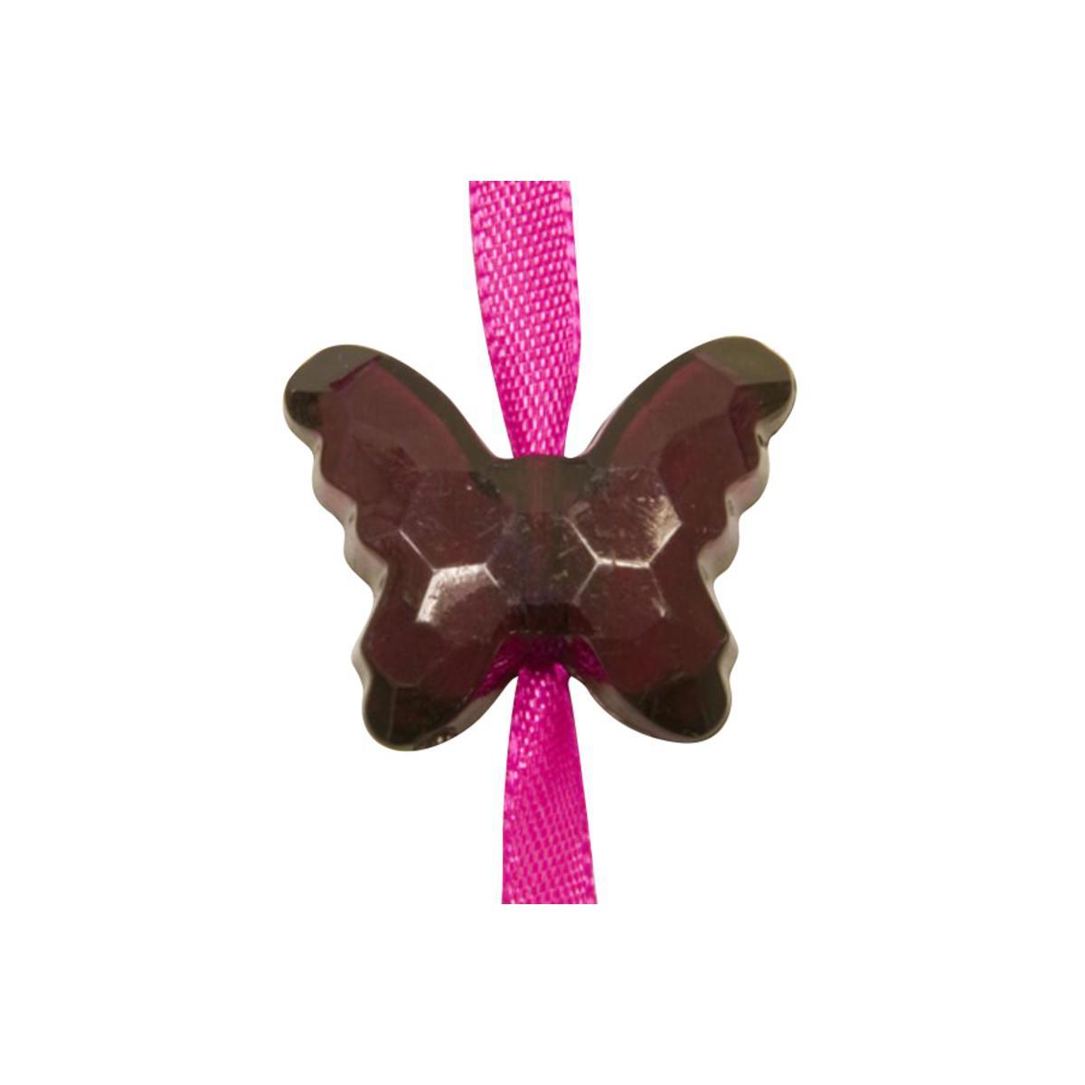 10 papillons effet cristal - 2,5 x 3 cm - Plastique - Rouge