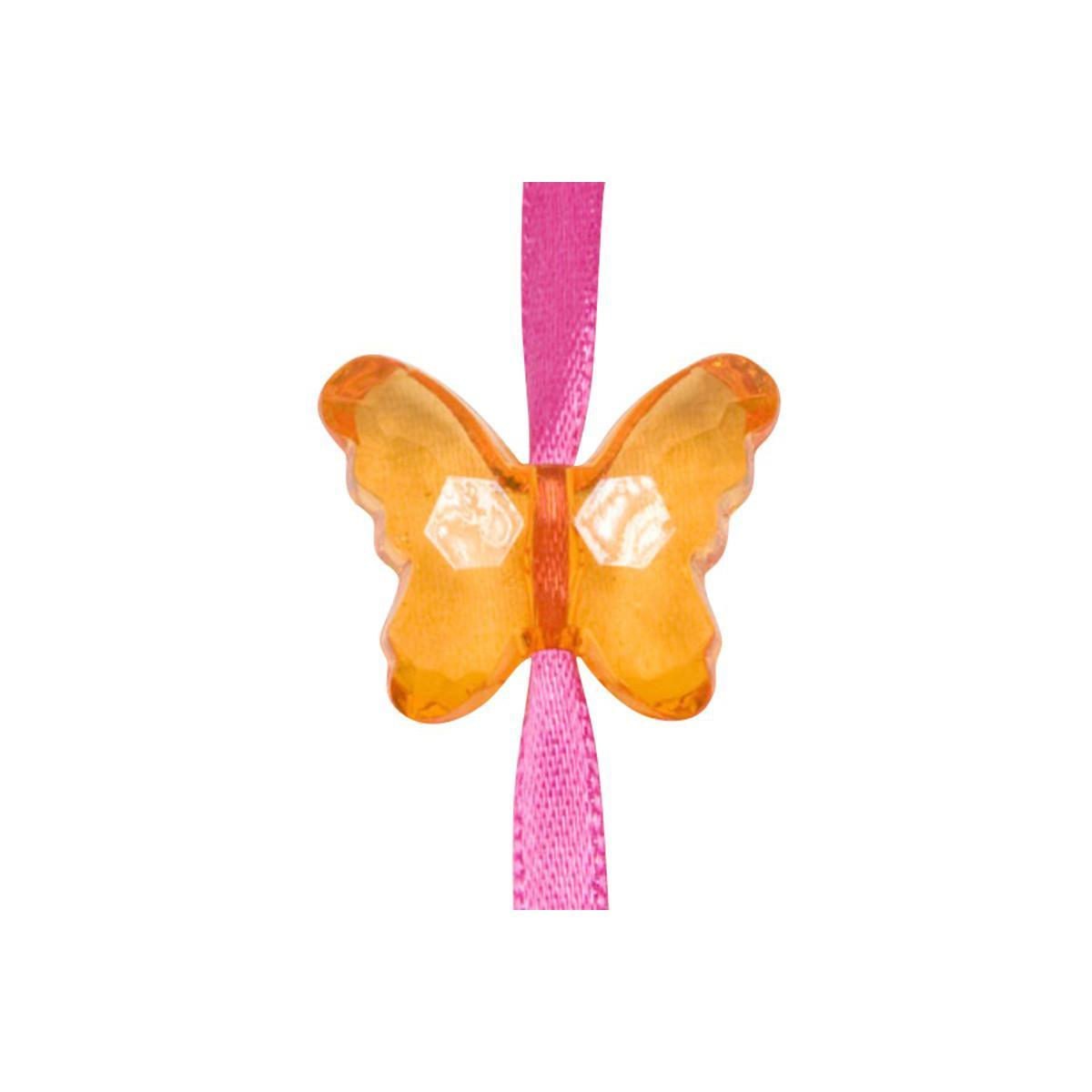 10 papillons effet cristal - 2,5 x 3 cm - Plastique - Orange