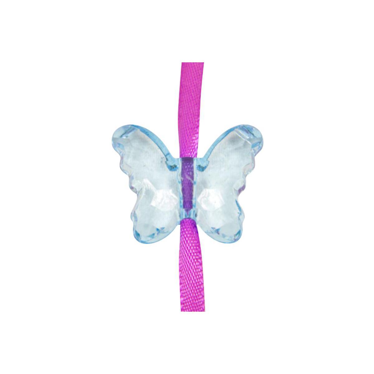 10 papillons effet cristal - 2,5 x 3 cm - Plastique - Turquoise