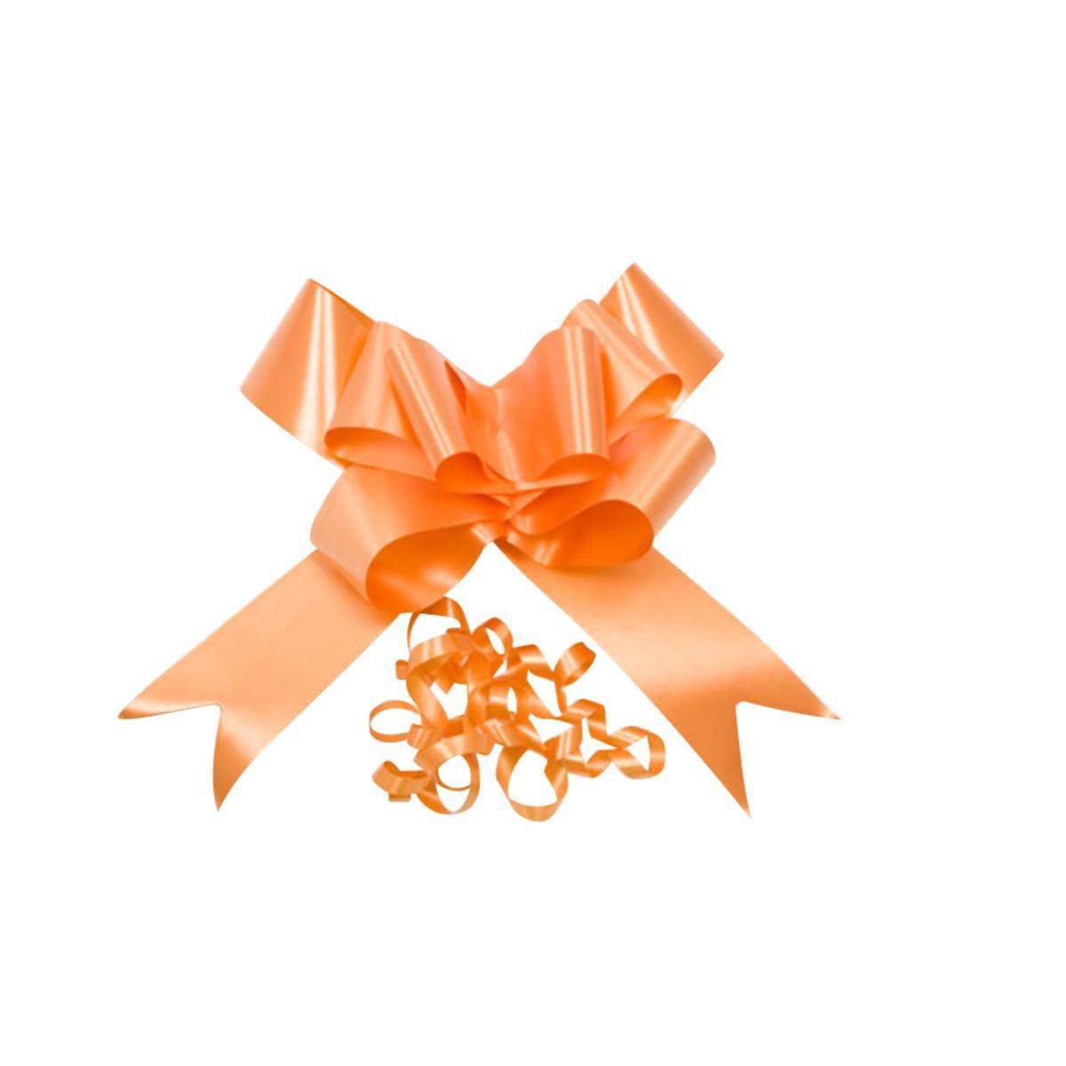 4 nœuds décoratifs à tirer forme papillon - Polypropylène - 8 c 10 cm - Orange