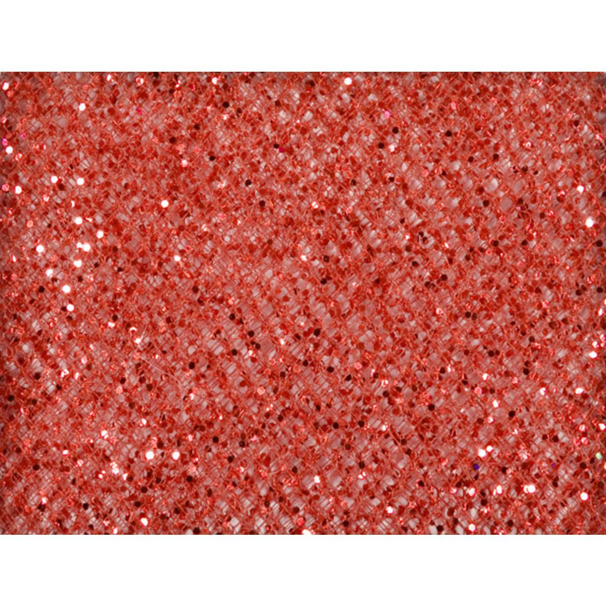 Rouleau décoratif pailleté - Tulle - 29 cm x 5 m - Rouge